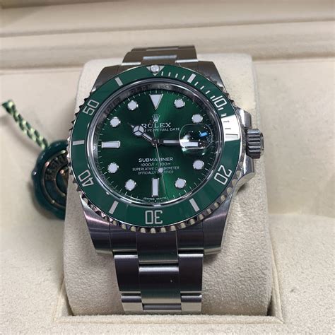 rolex submariner 2018 green|Rolex hulk price chart.